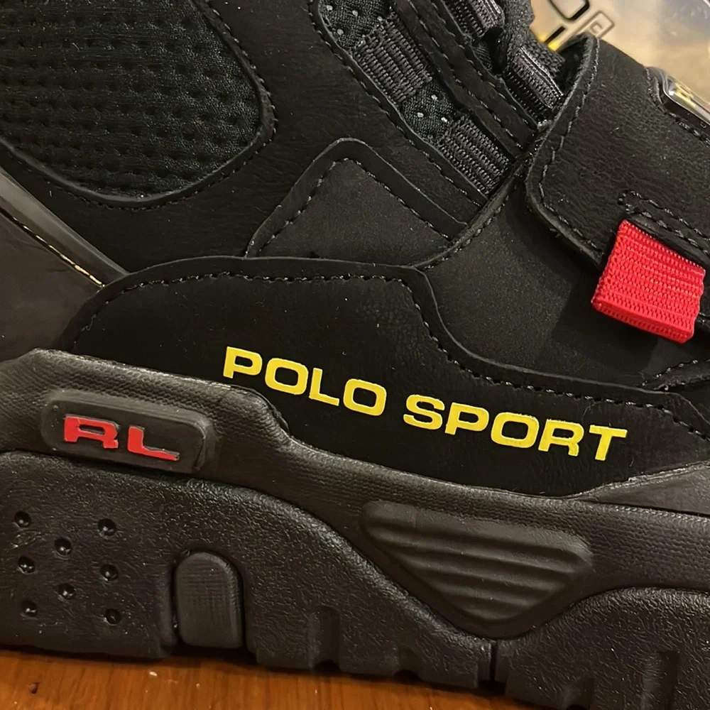Polo Sport Ralph Lauren PS100 SK HTL shoes sneakers new nubuck black Men Size 9